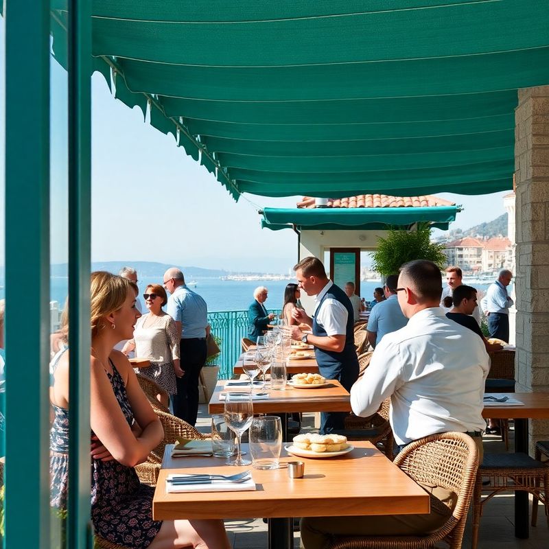 Konobari uslužuju goste na sunčanoj jadranskoj terasi restorana u Istri